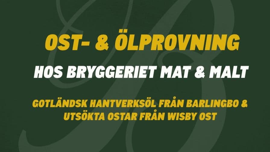 Ost- och ölprovning hos Bryggeriet Mat & Malt