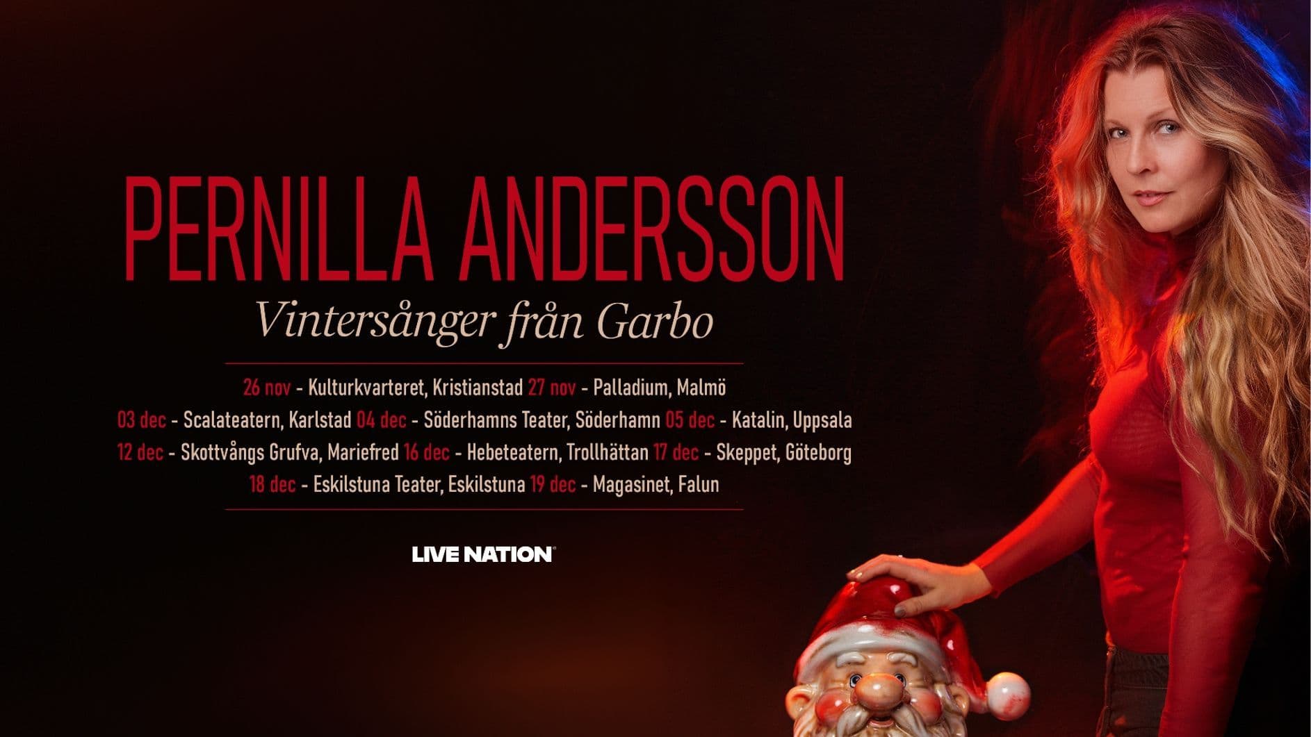 Pernilla Andersson "Vintersånger från Garbo” på Söderhamns Teater